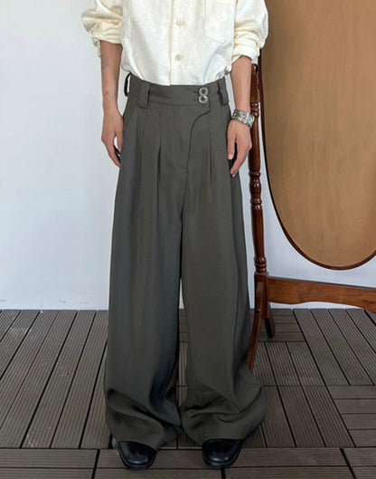 High Waist Wide Leg Straight Trousers WN20015
