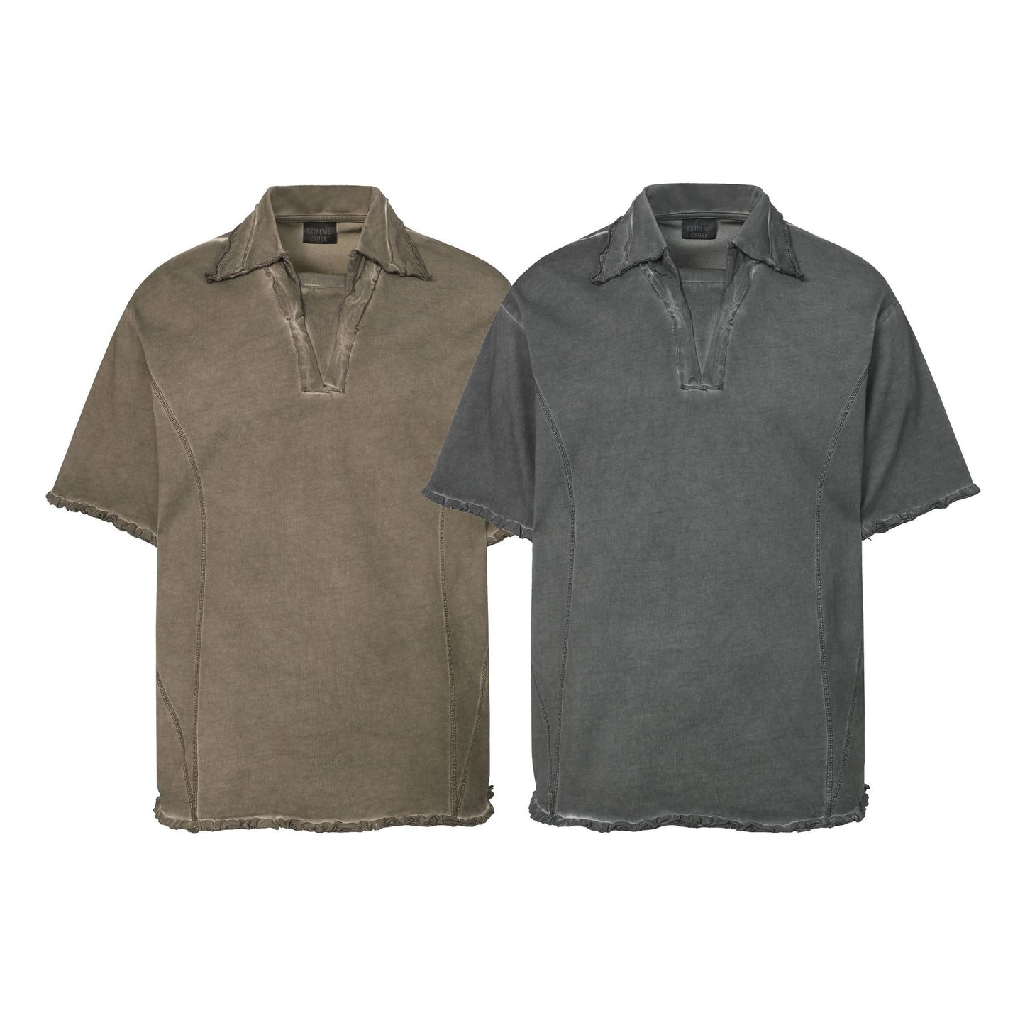 Lapel Wash Stain Short Sleeve Polo Shirt WN25637