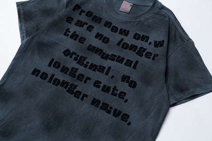 Washed Dirty Letter Print Short Sleeve T-Shirt WN26133