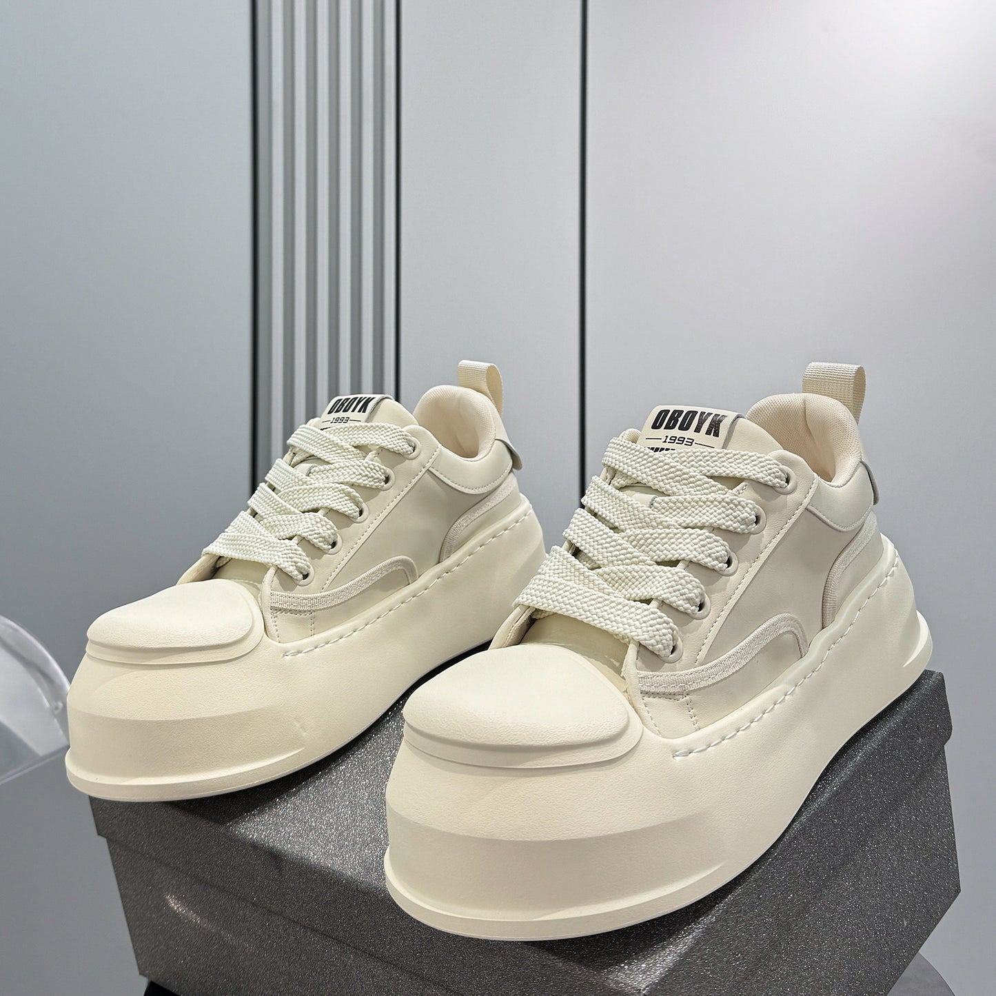 Rope Lace Platform Chunky Sole Sneakers WN24596