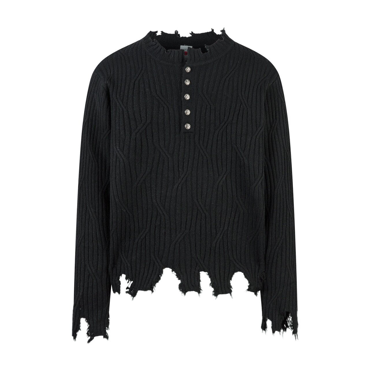 Distressed Raw Edge Knit Sweater WN24478