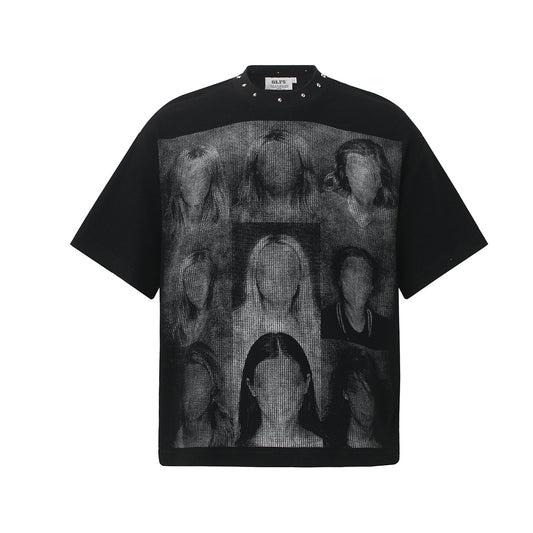 Portrait Studs Detail Short Sleeve T-Shirt WN25424