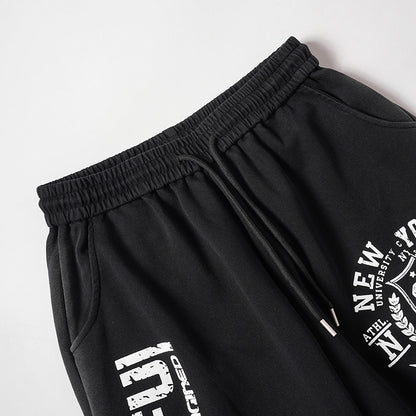 Letter Print Adjustable Hem Wide Leg Sweatpants WN27915
