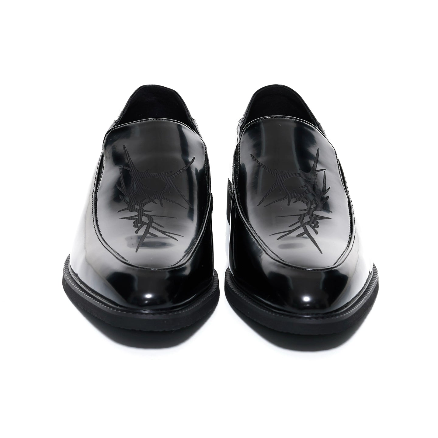 Pointed Toe Chunky Heel Leather Loafers WN20795