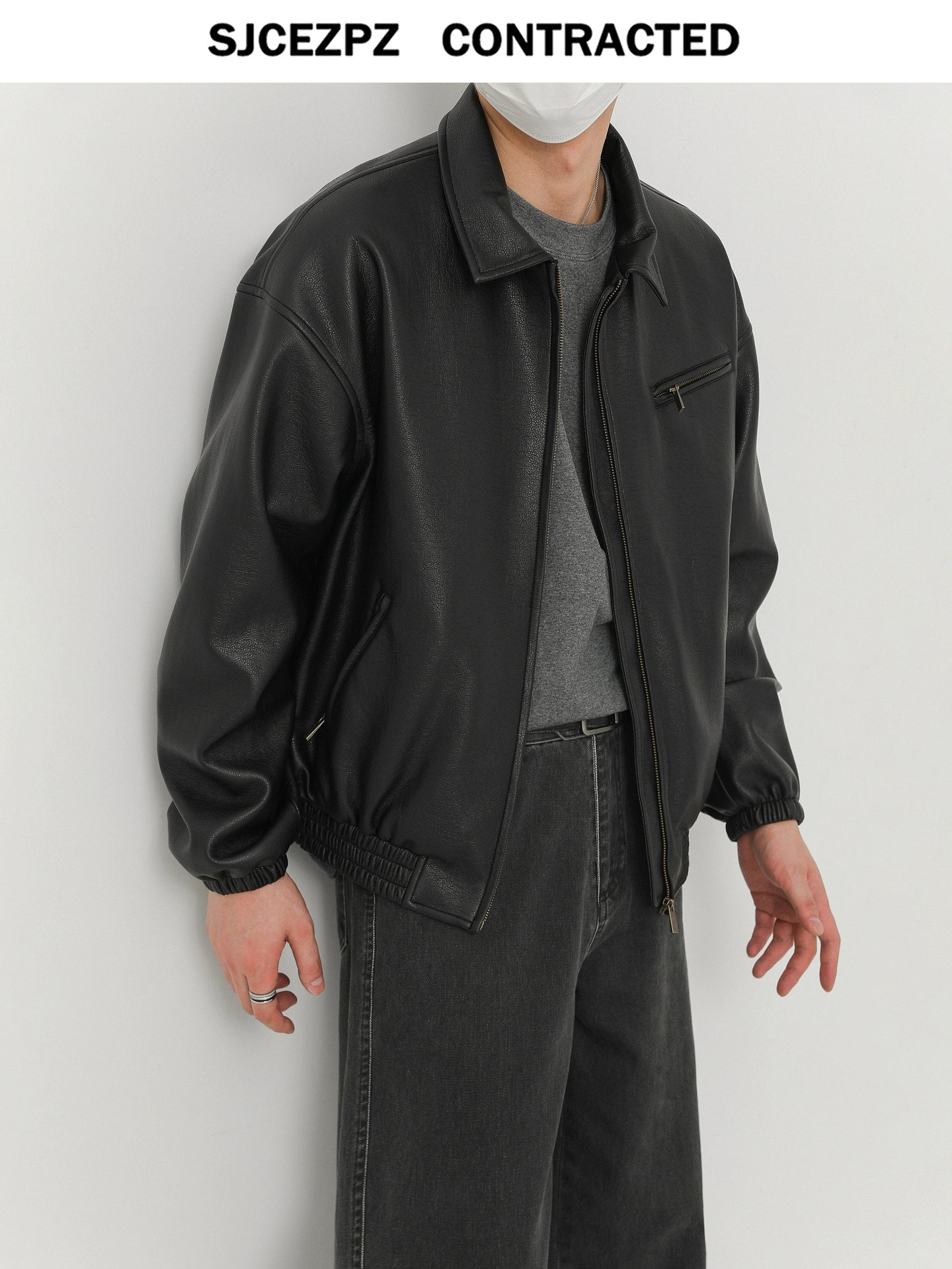 PU Leather Zipper Jacket WN21268