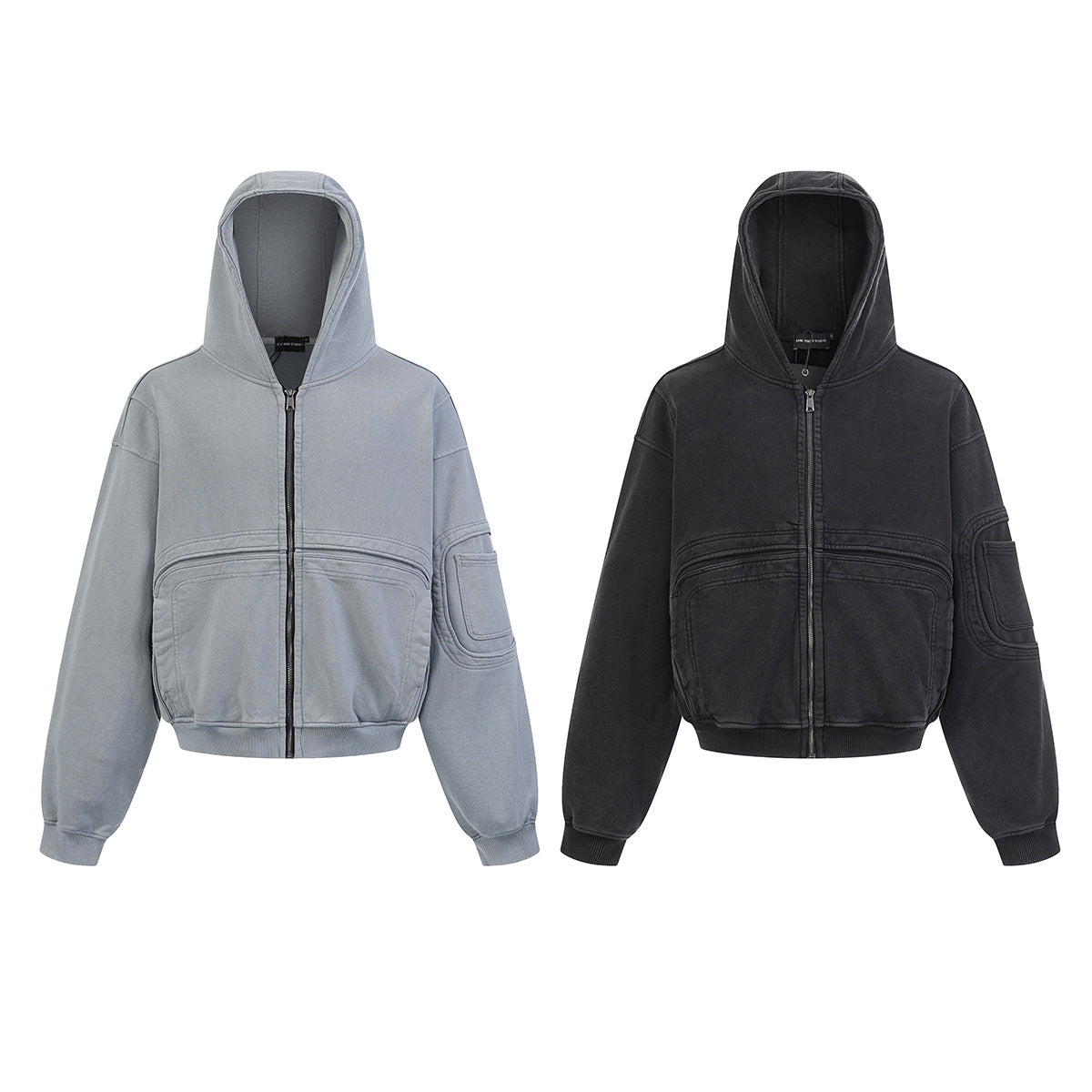 Heavyweight Wash Damage Zipper Hoodie WN25592
