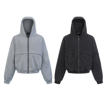 Heavyweight Wash Damage Zipper Hoodie WN25592
