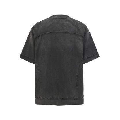Washed Raw Hem Short Sleeve T-Shirt WN25528