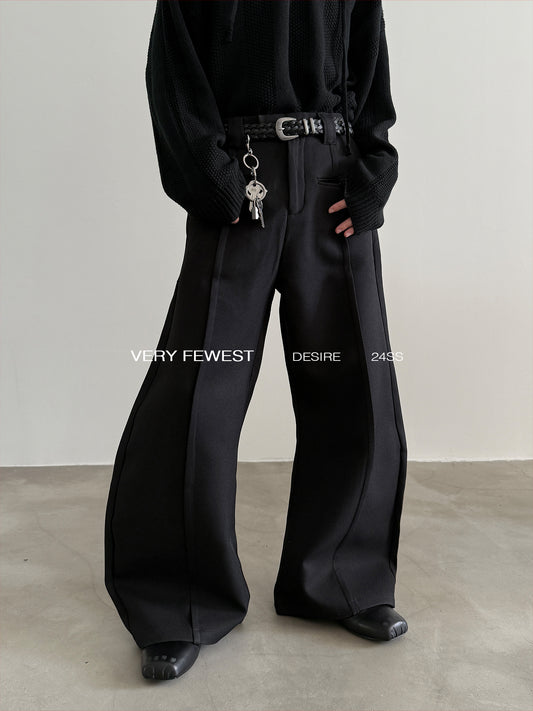 Pleats Slit Wide Leg Trousers WN15268