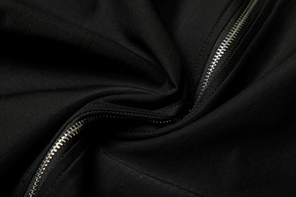 Stripe Zipper Jacket & Stripe Wide Leg Pants Setup WN28059