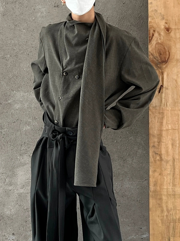 Irregular Design Chinese Style Long Sleeve Shirt WN20007