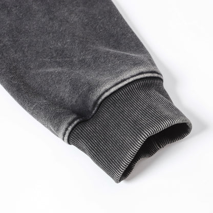 Washed Fleece-Lined Zipper Hoodie WN12652