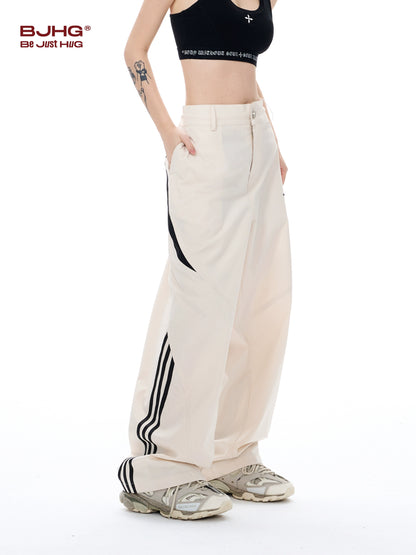 Sporty Wide-Leg Straight Pants WN9715