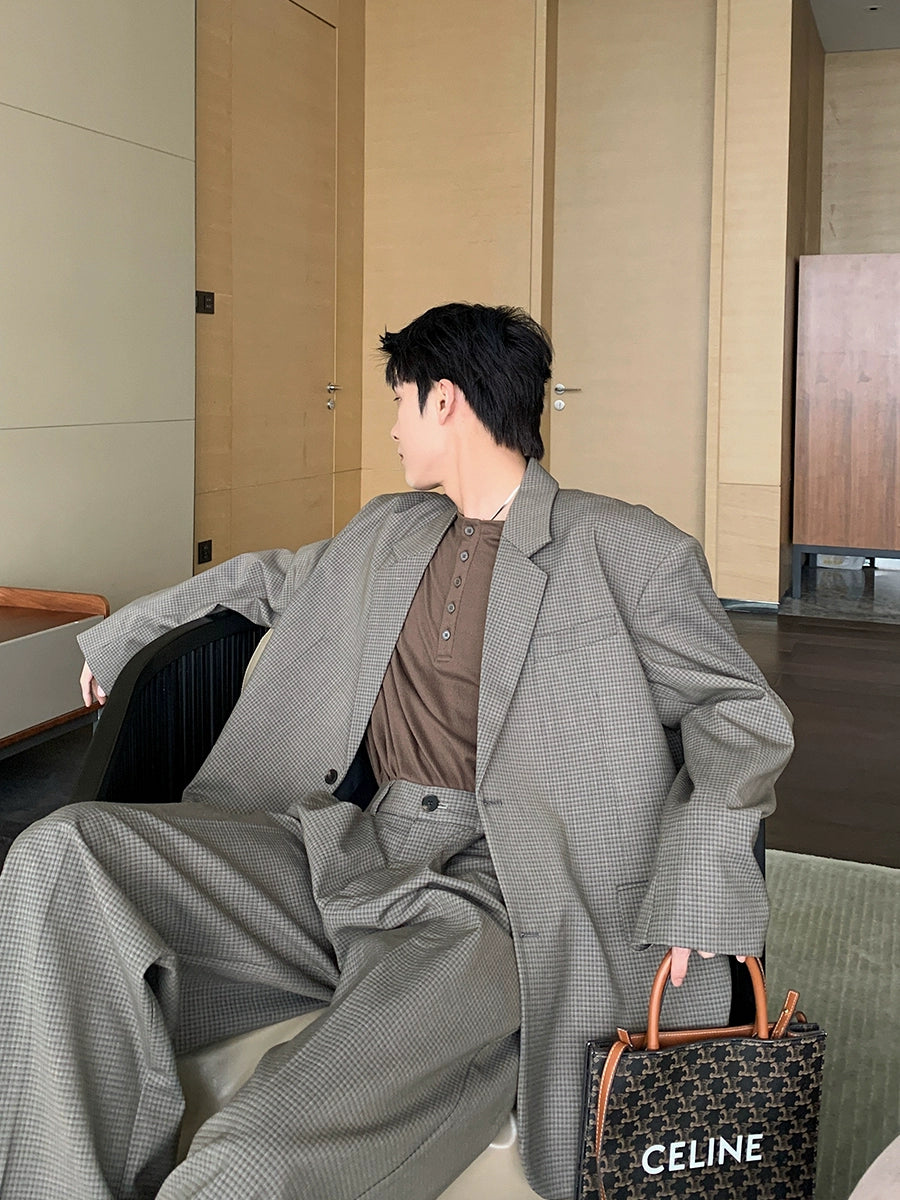 Plaid Tailored Jacket & Plaid Trousers Setup WN20410