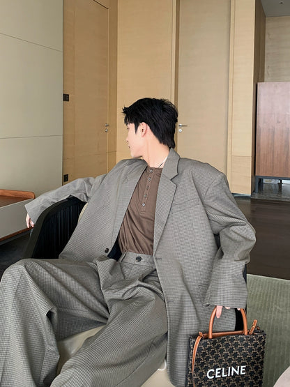 Plaid Tailored Jacket & Plaid Trousers Setup WN20410