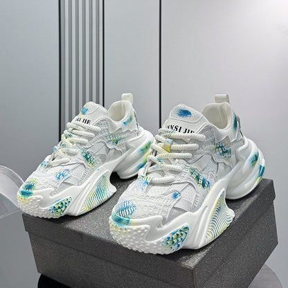 Graffiti Print Air Sole Chunky Sole Sneakers WN24620