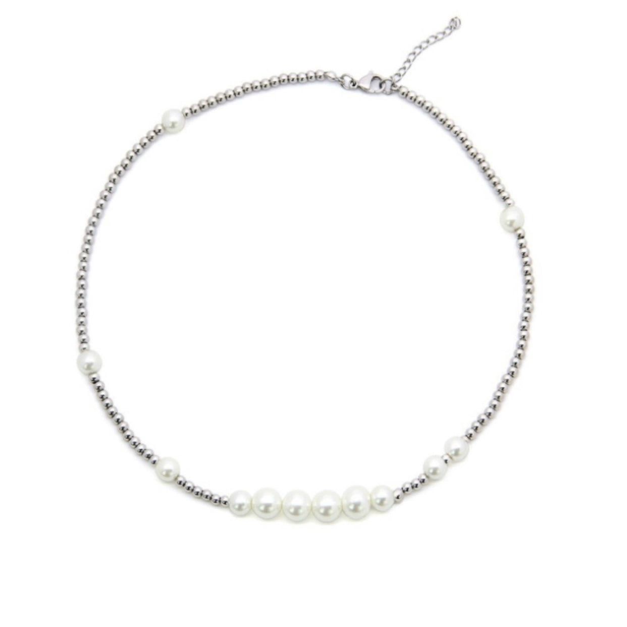 Pearl Patchwork Chain Necklace WN9144