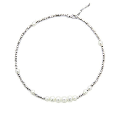 Pearl Patchwork Chain Necklace WN9144