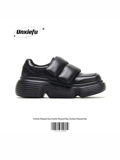 Square Toe Chunky Sole Velcro Dad Sneakers WN20774