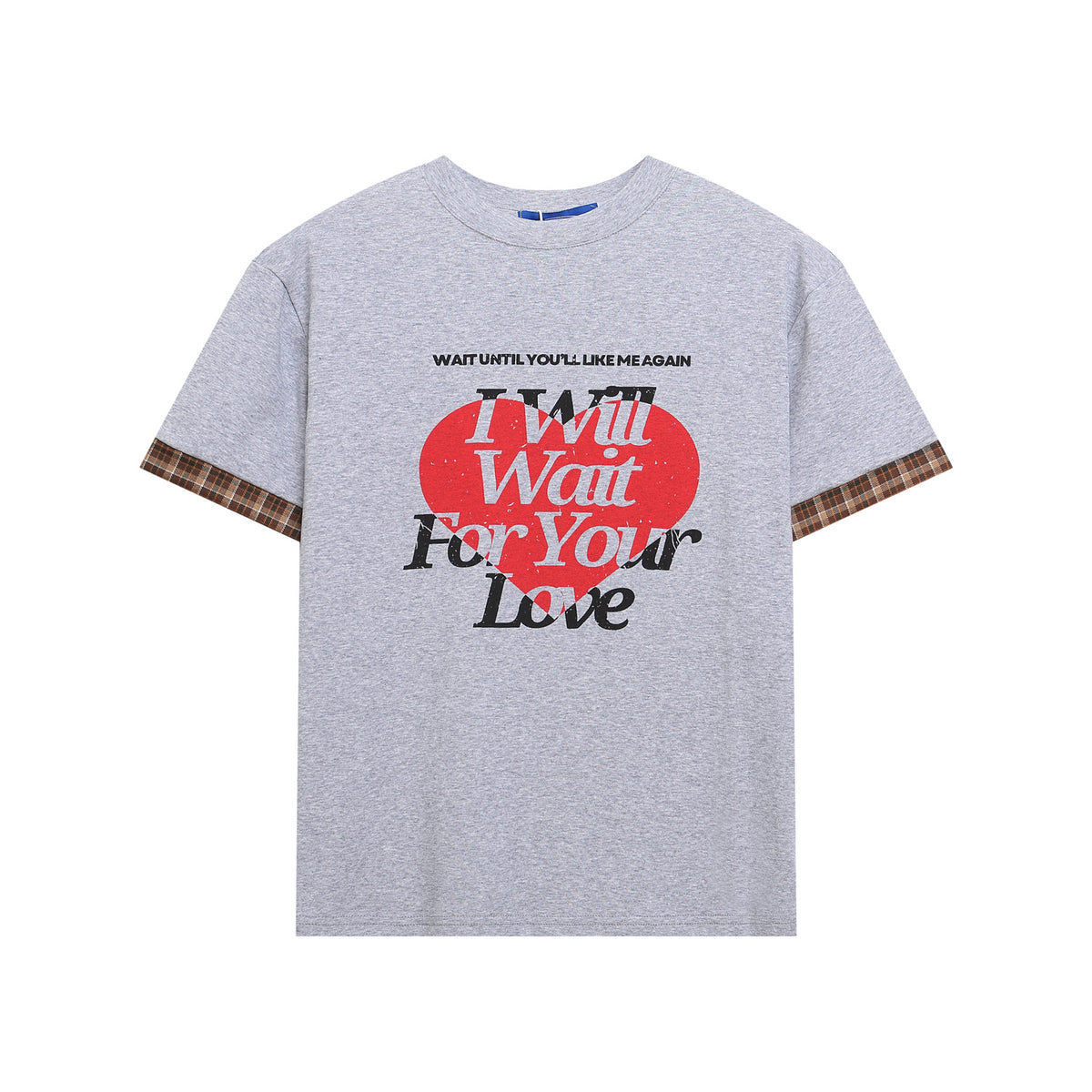 Patchwork Heart Letter Print Short Sleeve T-Shirt WN26908