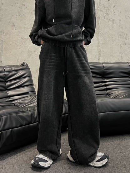 Washed Pullover Hoodie & Wide Leg Sweatpants Setup WN10753