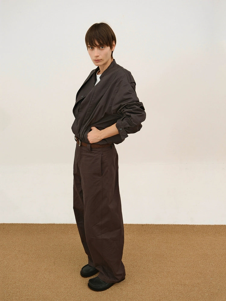 Fake Layered Half Hight Neck Long Sleeve Shirt WN21478