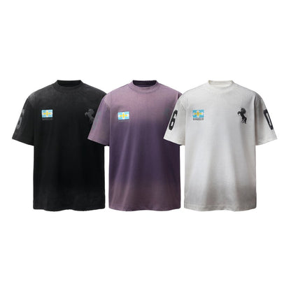 Washed Horse Graphic Print Short Sleeve T-Shirt WN26036