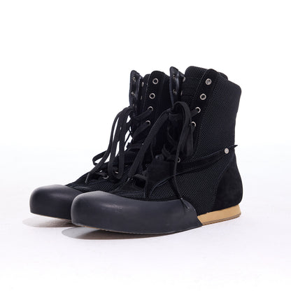 Mesh Patchwork High-Top Lace-Up Boxing Shoes WN26683