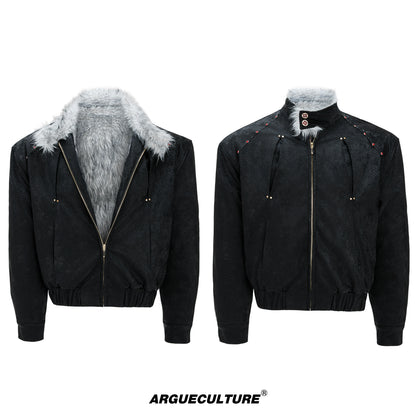 Fake Fur Collar Fleece Lining Heavyweight Puffer Jacket WN22596