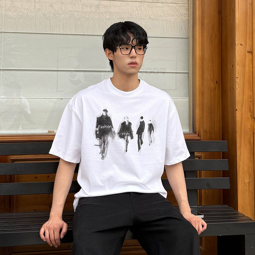 Graphic Print Short Sleeve T-Shirt WN24908