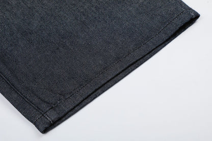 Button Fly Wide Leg Half Denim Jeans WN25941