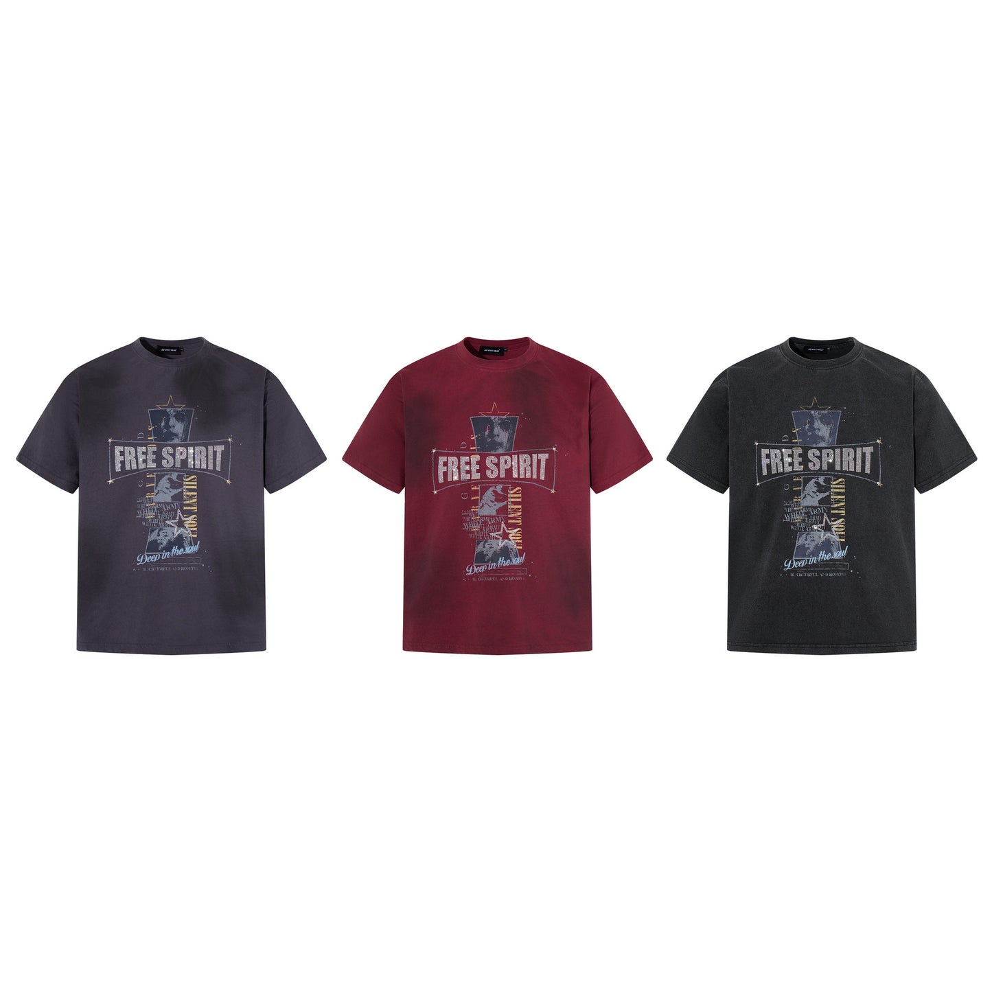 Washed Letter Print Short Sleeve T-Shirt WN25457