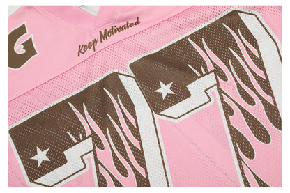 Sporty Flame Number Graphic Short Sleeve T-Shirt WN26464