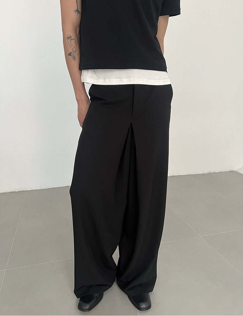 Plain Color Wide Leg Straight Trousers WN21460
