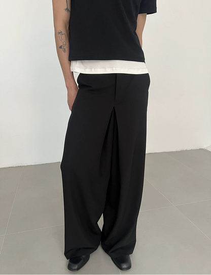 Plain Color Wide Leg Straight Trousers WN21460