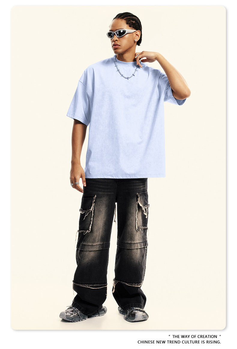 Washed Oversize Short-sleeve T-shirt WN6456