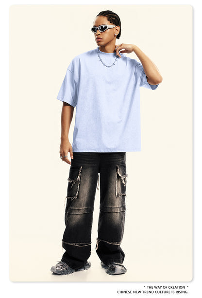 Washed Oversize Short-sleeve T-shirt WN6456