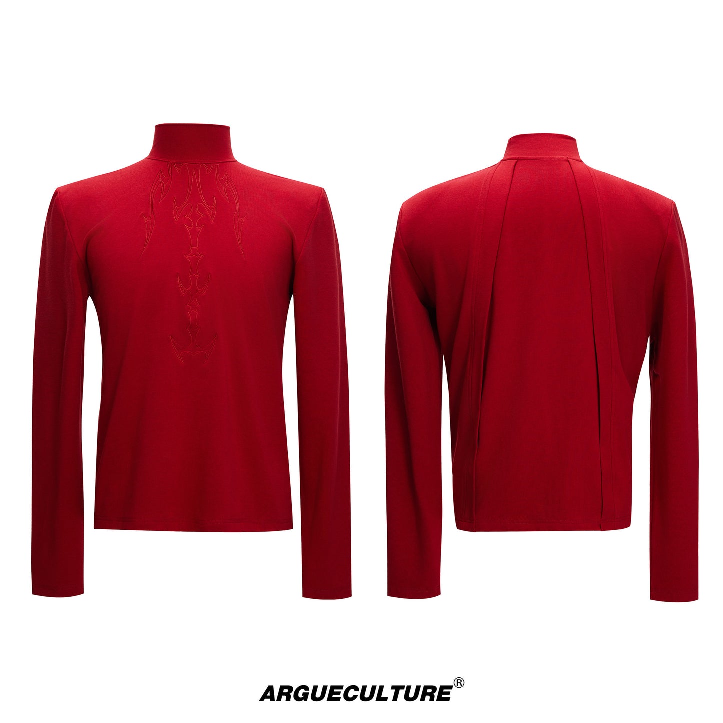 Turtleneck Embroidery long-sleeve Versatile T-shirt WN22673