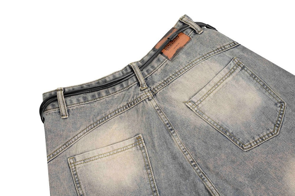 Spray Paint Gradient Wide Leg Denim Jeans WN28063