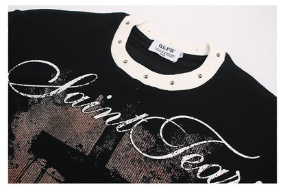 Waffle Studs Cross Graphic Short Sleeve T-Shirt WN26446