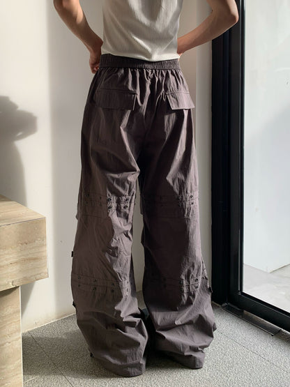 Multi-Layer Deconstructed Draping Wide Leg Pants WN19752