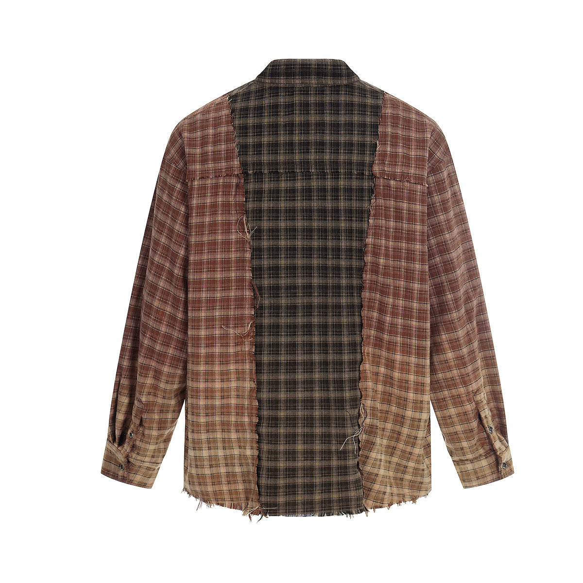 Plaid Washed Damage Long Sleeve Shirt WN25603