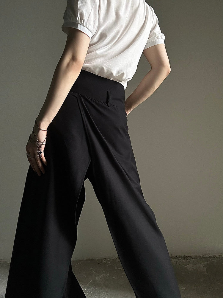 Button Detail Wide Leg Trousers WN23120
