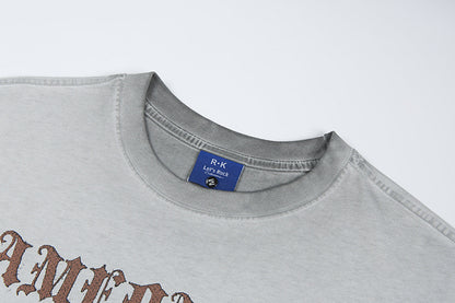 Washed Portrait Print Short Sleeve T-Shirt WN25785