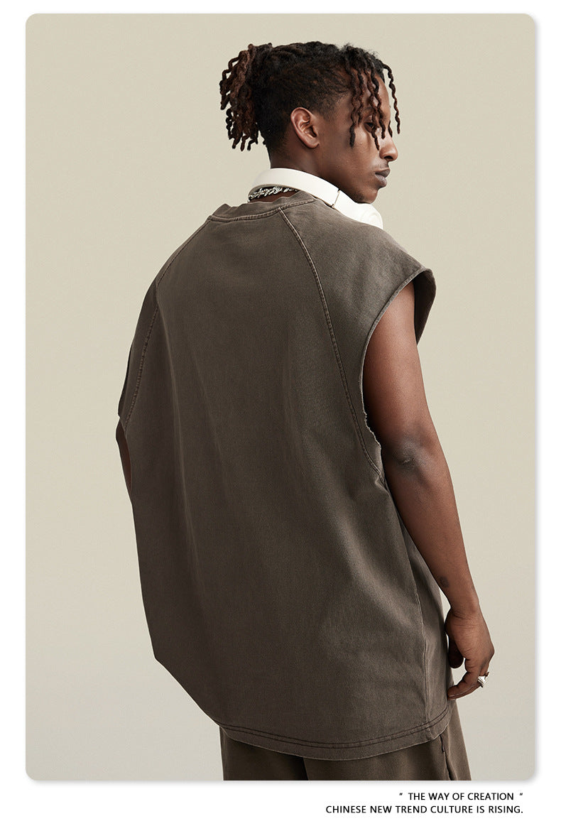 Washed Oversize Tank Top T-shirt WN6447