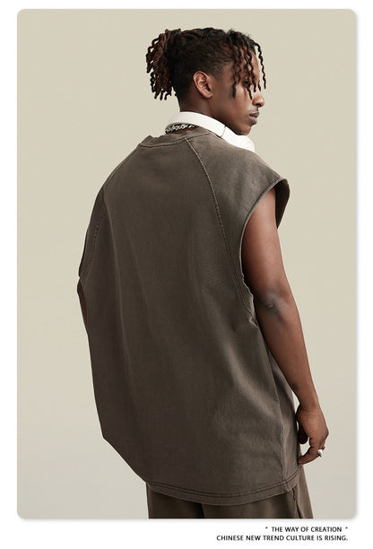 Washed Oversize Tank Top T-shirt WN6447