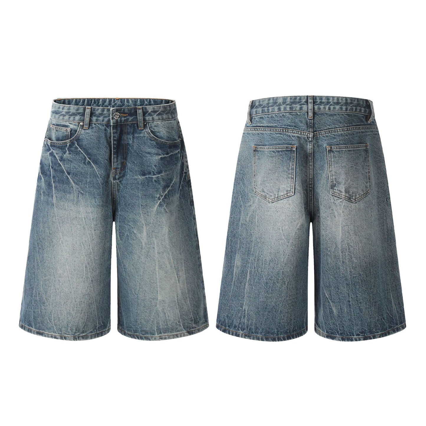 Washed Wide Leg Denim Half Pants WN25692