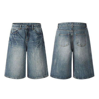 Washed Wide Leg Denim Half Pants WN25692