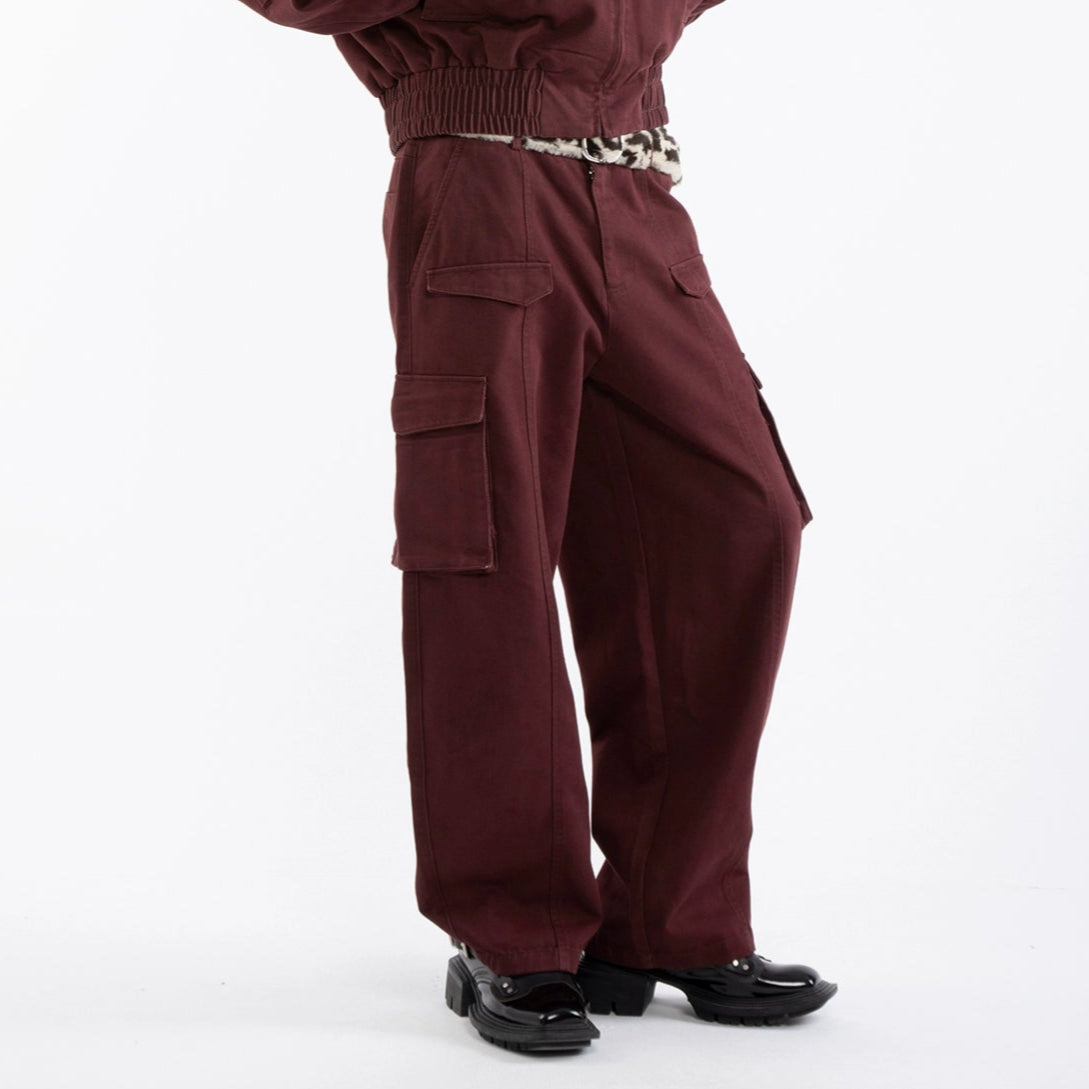 Stand Neck Zipper Short Jacket & Cargo Pants Setup WN20651