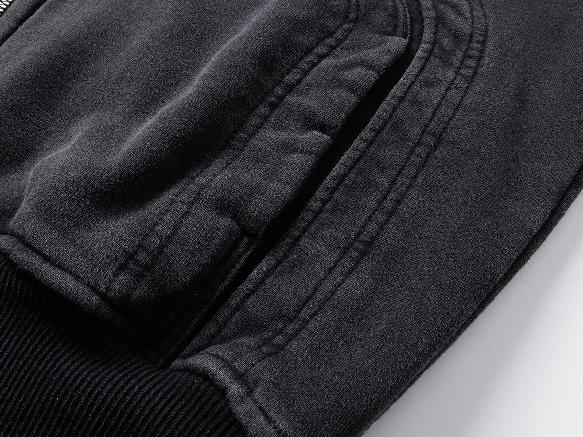 Heavyweight Wash Damage Zipper Hoodie WN25592